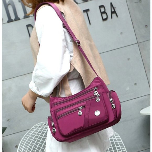 SPRING SPECIAL 20$ *** Shoulder bag / sturdy nylon / PURPLE - Picture 6 of 9